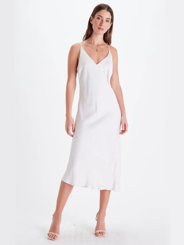 Neu Nomads dames vegan Slipdress Bias Sneeuwwit