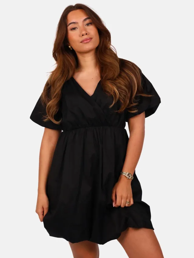 Getdrezzed Ballonjurk met overslag zwart