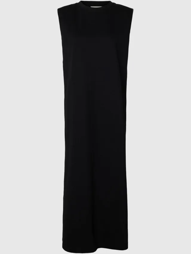 Selected WOMEN Slfhalley Sl Shoulderpad Ankle Dames - Jurk - Zwart