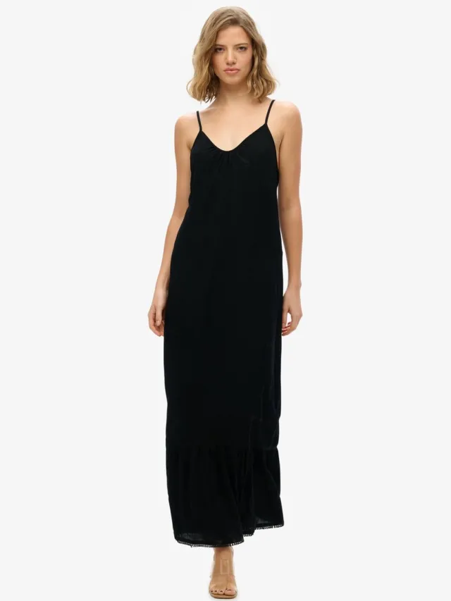 Superdry Cami maxi-jurk - Dames - Jurken black
