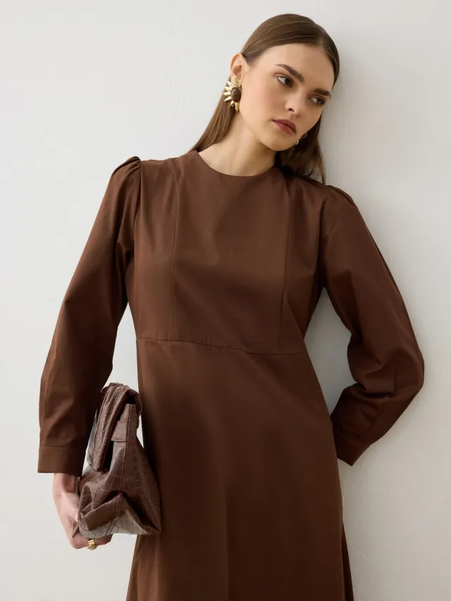 Modest Dress Refka chocoladebruin, foto 2