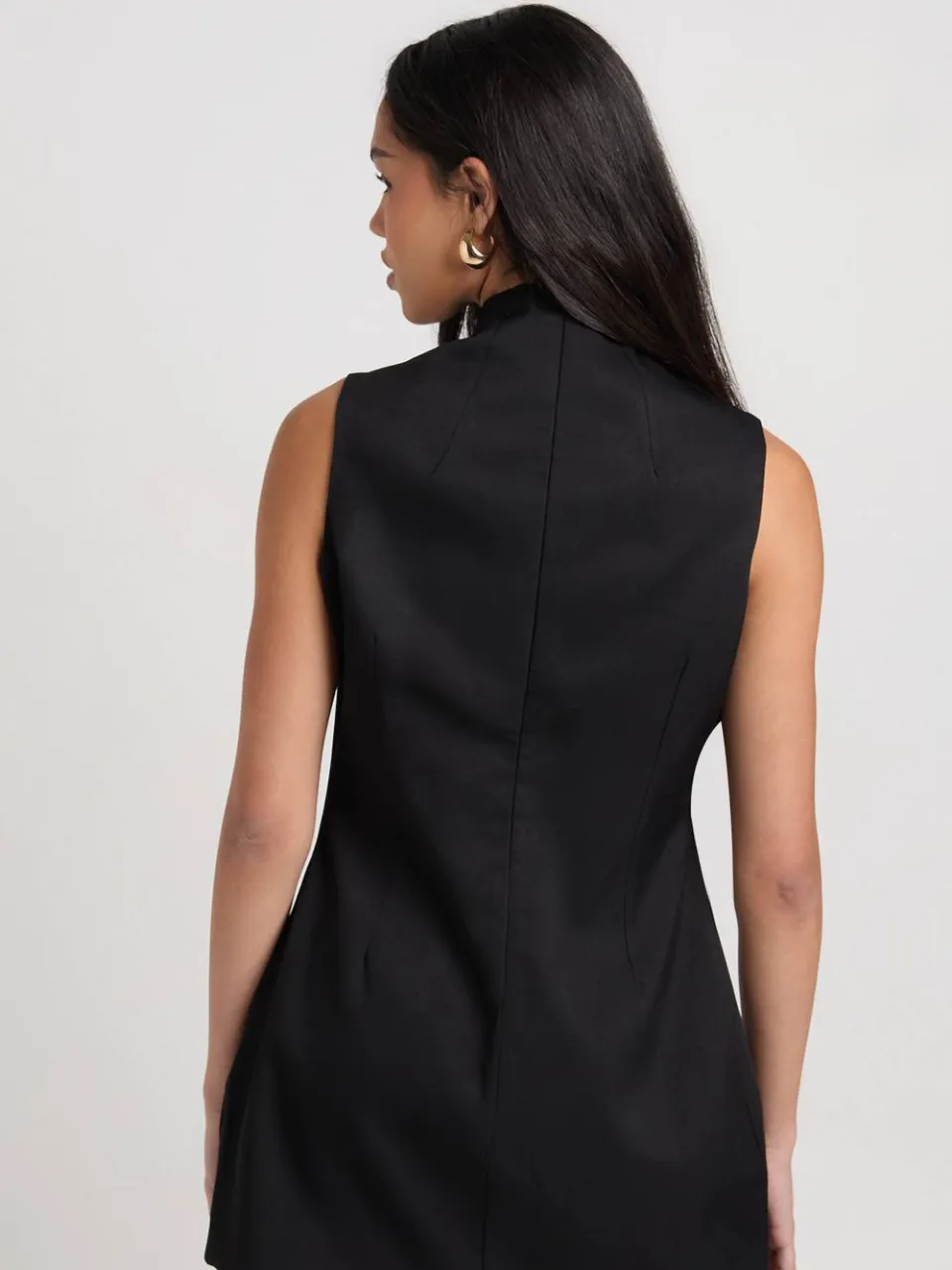 boohoo Dames Getailleerde Mini Jurk met Split en Trim Details zwart, foto 2