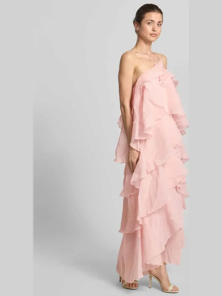 Vero Moda maxi-jurk met 3d-ruchedetail model 'DELILAH' rosé, foto 4