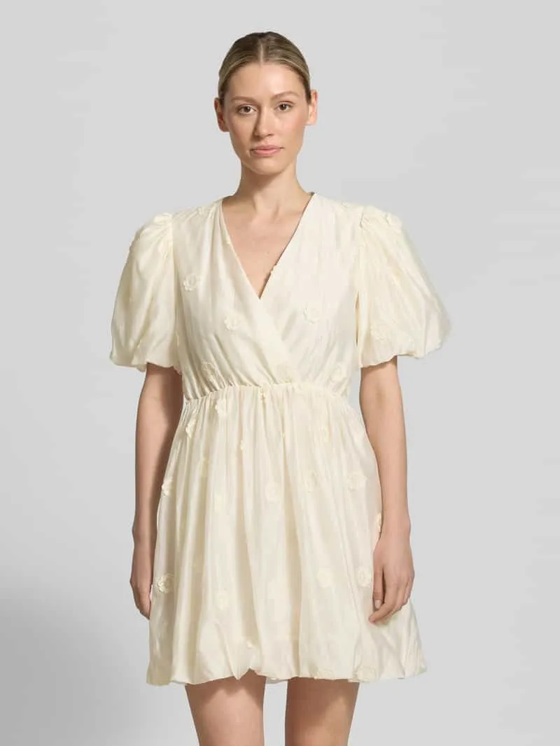 SUNCOO PARIS Minijurk met V-hals model 'CHAYA' offwhite, foto 4