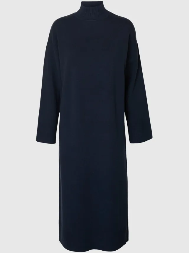 Selected Gebreide jurk Maxi Dark Sapphire