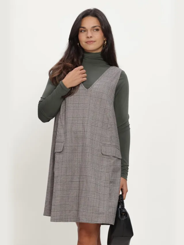 Y.A.S. YAS Dames Jurken Yasdakota Sl Wide Spencer Dress - Bruin