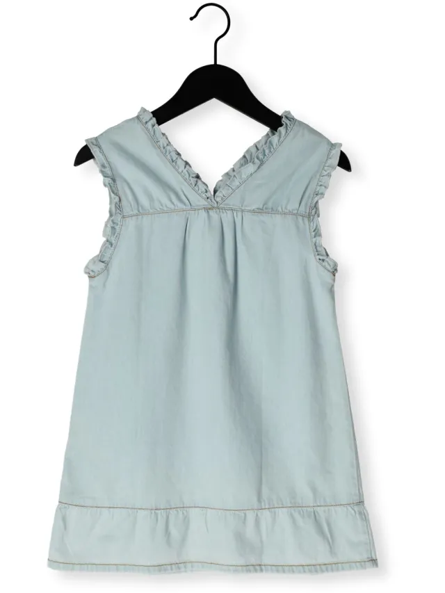 Your Wishes Meisjes Jurken Chambray Ruffle Dress - Lichtblauw