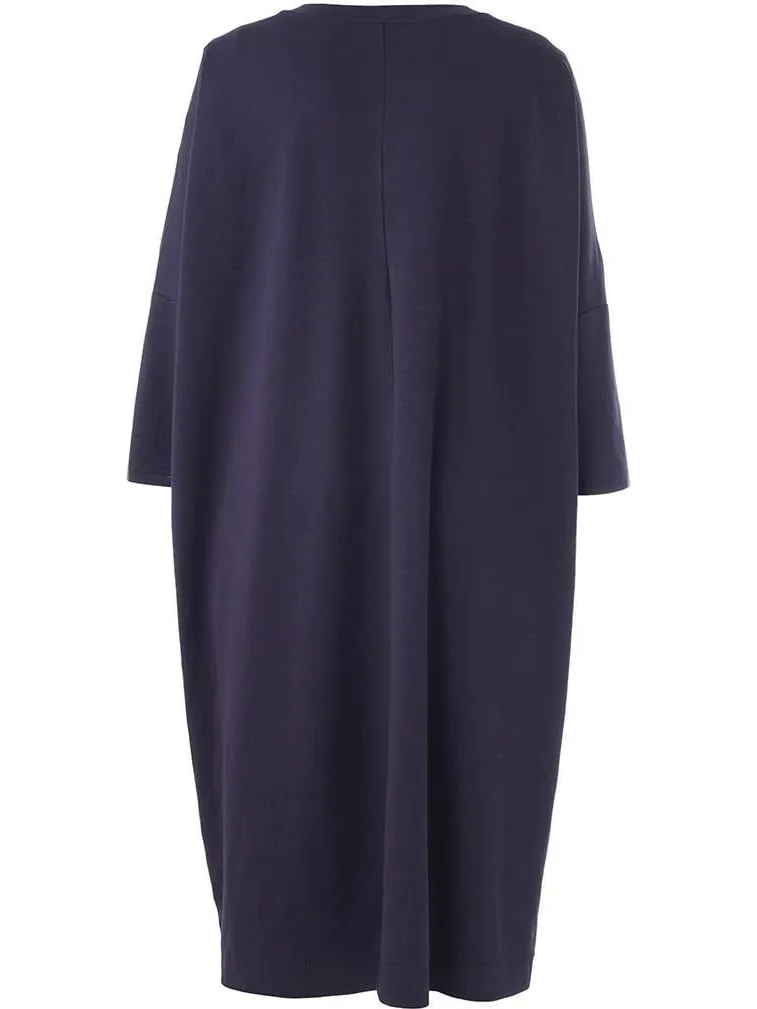 Gozzip Plus Size midi jurk - donkerblauw, foto 3