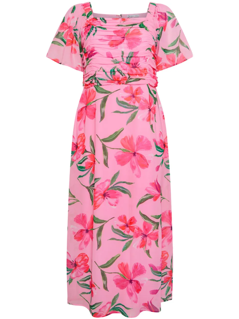 Yours London Roze Geplooide Maxijurk Met Bloemenprint, foto 4