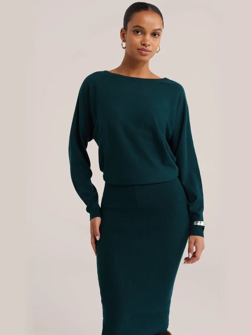 WE Fashion jurk- donkergroen