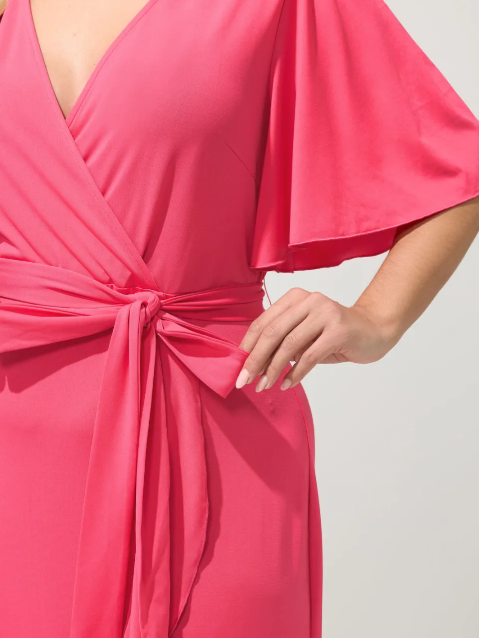 Yours London Roze Wikkel Midijurk Met Ruches, foto 5