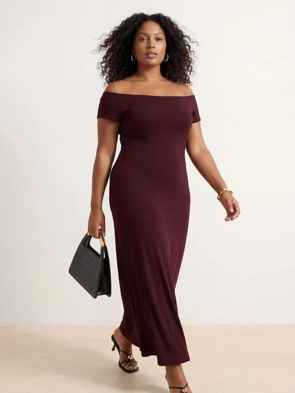 Trendyol Curve Dames Bruin Effen Maxi Mouwloos Casual Recht Grote maten Jurk, foto 2