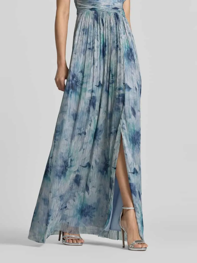 Swing maxi-jurk met all-over bloemenmotief petrol, foto 4