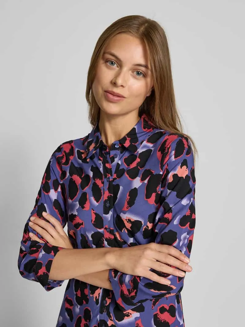 Yas Maxi-jurk met knoopsluiting, model 'SAVANNA' rookblauw, foto 3
