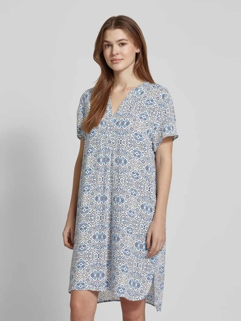 Christian Berg Woman Selection Knielange jurk van viscose met steekzakken Blauw