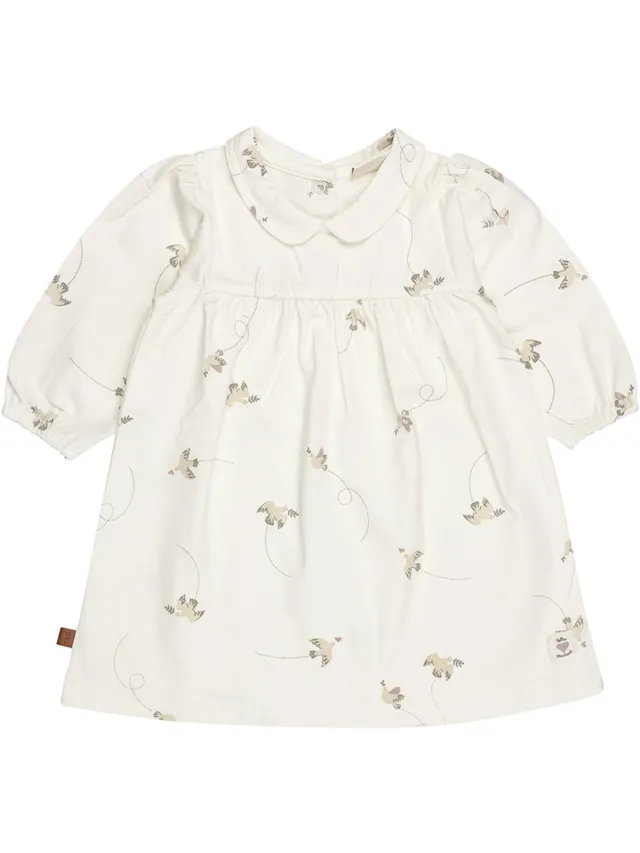 Frogs and Dogs Baby Dress | Jet Stream offwhite