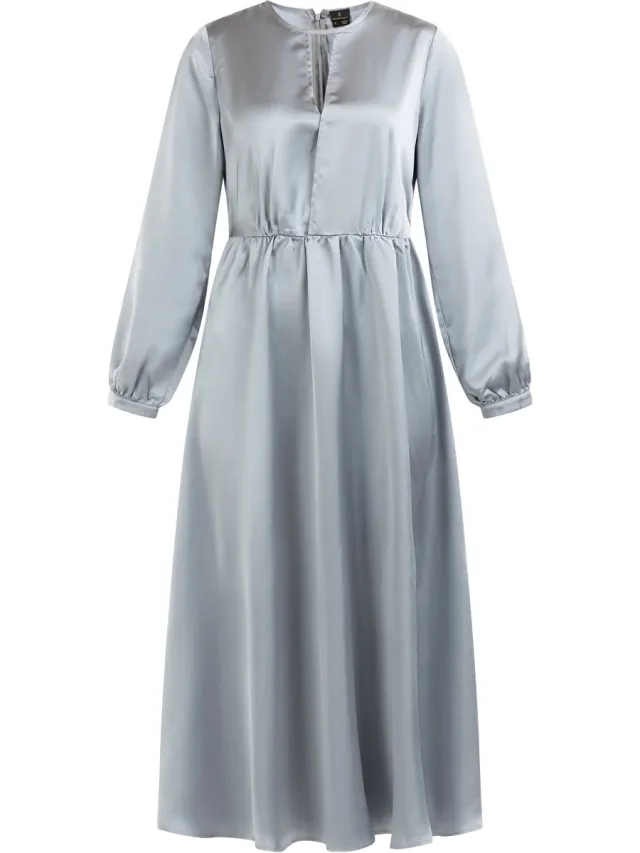 DREIMASTER midi-jurk Grijs-blauw