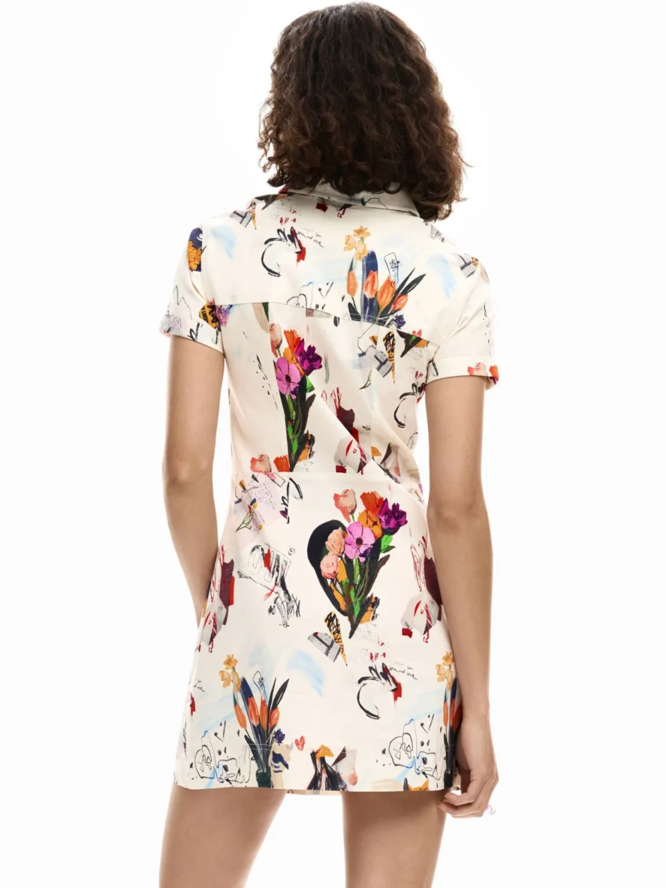 Desigual blousejurk met all over print wit, foto 5