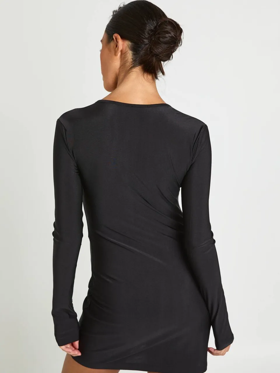 boohoo Dames Mini-jurk Met Hoge Hals En Corsetdetail zwart, foto 3