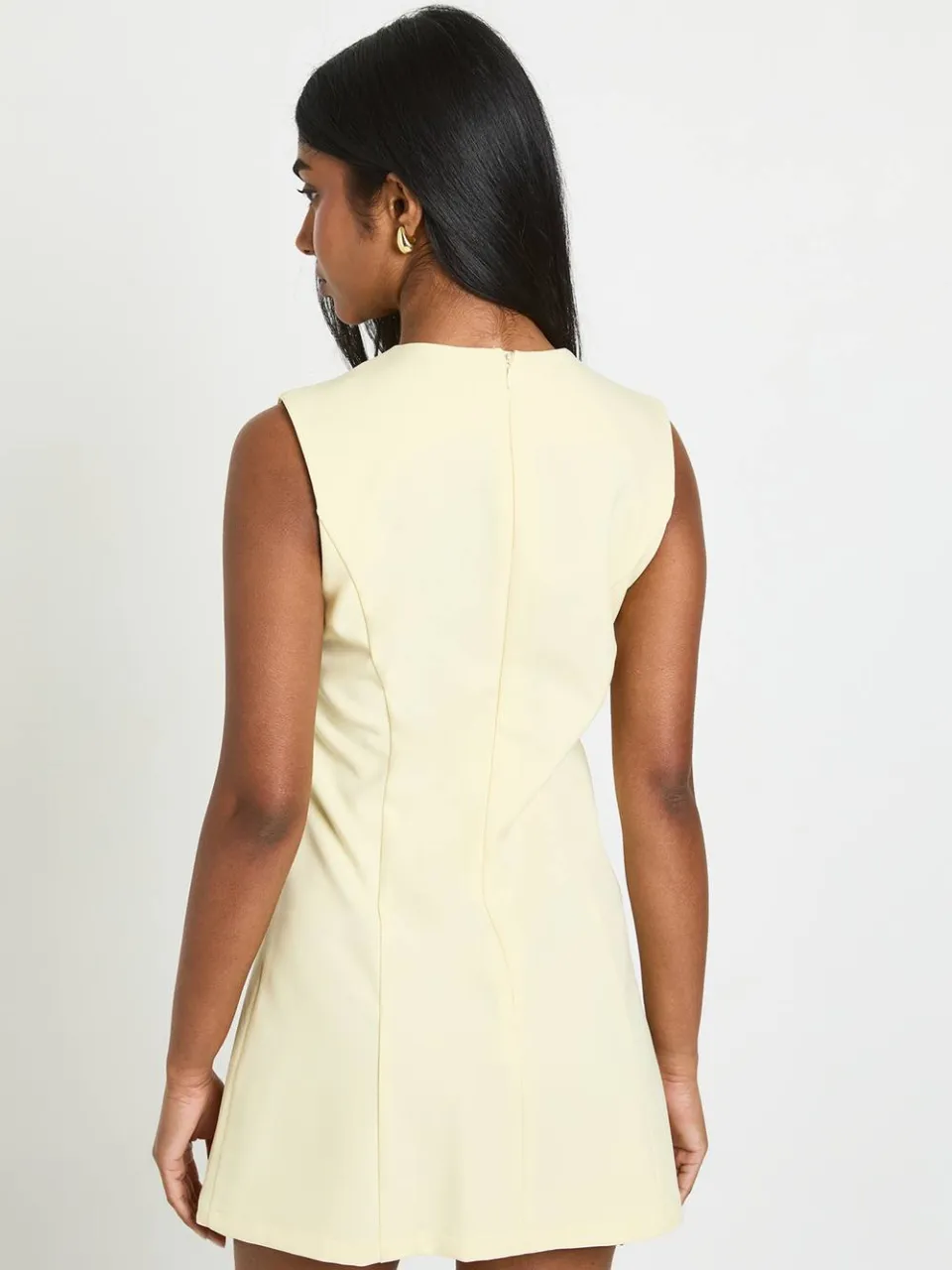 boohoo Dames Petite Getailleerde A-lijn Mini Jurk citroen, foto 2