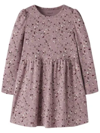 NAME IT MINI gebloemde midi jurk lila