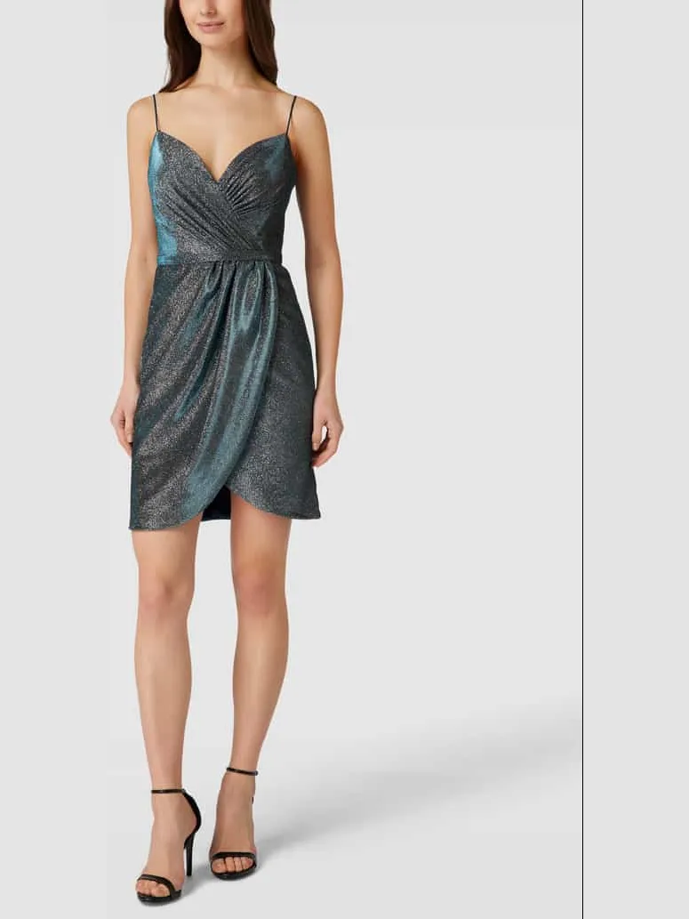 LUXUAR FASHION cocktailjurk in wikkellook Mintgroen
