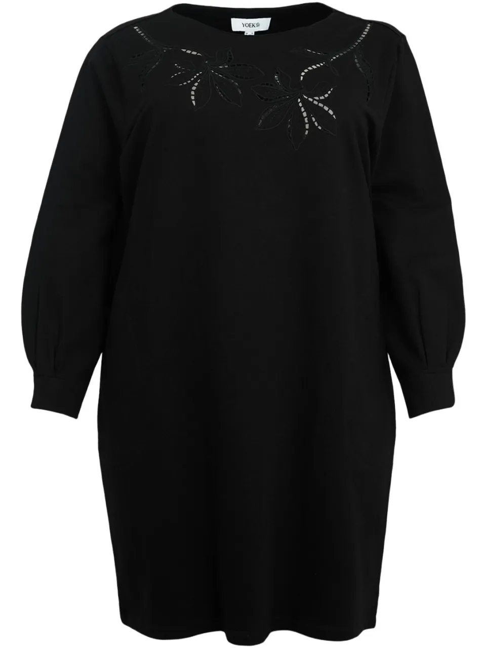 Yoek Moonfleece jurk zwart, foto 3
