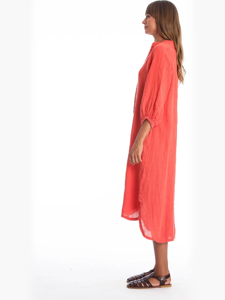 RAVENS VIEW IBIZA dames vegan Blousejurk Mei Stralend Rood, foto 2