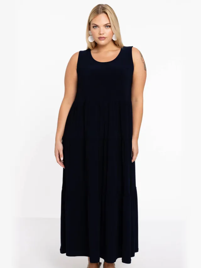 Yoek maxi A-lijn jurk DOLCE donkerblauw