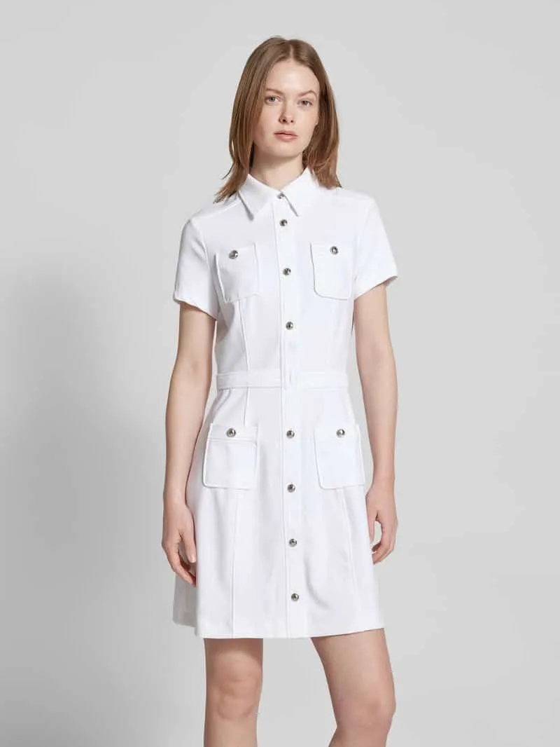 Guess Mini-jurk met opgestikte zakken, model 'ELORA' wit, foto 4