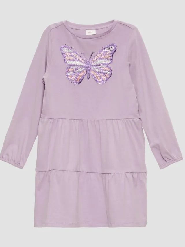 S.Oliver female - Midi-jurk met omkeerbare pailletjes lavendel