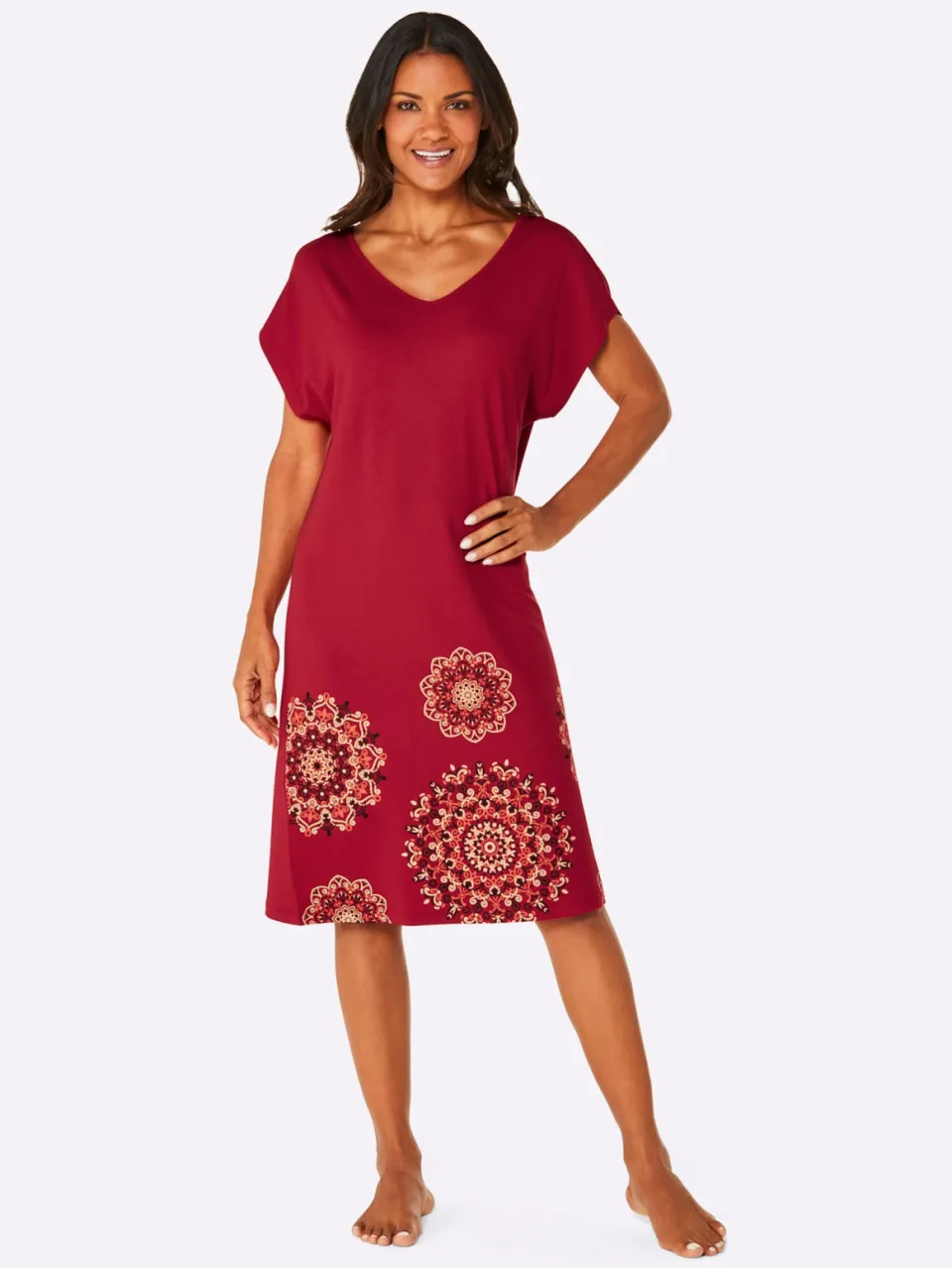 Zomerjurk rood/zwart