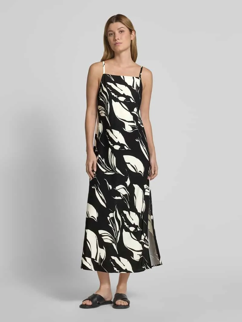 someday. Midi-jurk van een mix van viscose en linnen, model 'Qualeza' Zwart