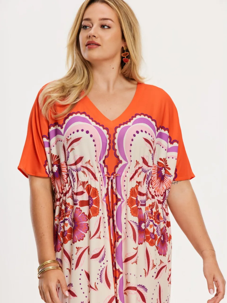 Yoek Maxi-jurk FLAMINGO | Oranje, foto 3