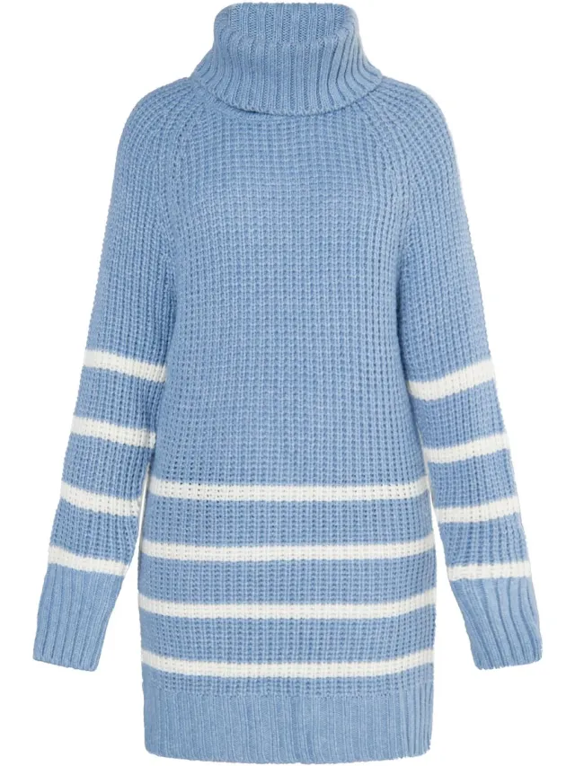 Usha Gebreide trui denimblauw