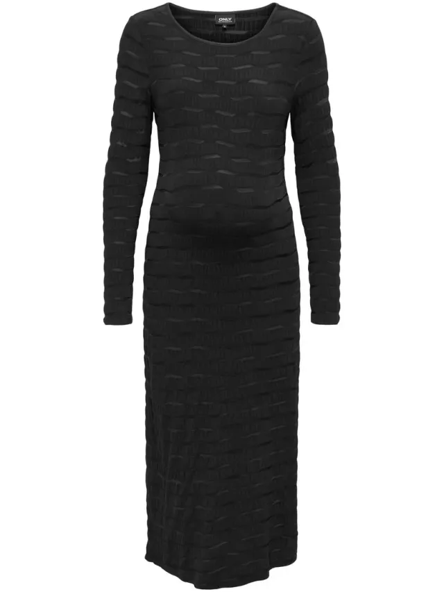 Only OLMSINE L/S O-NECK CALF DRESS JRS - Dames - Mini jurken Black
