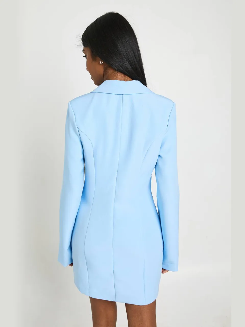 boohoo Dames Blazerjurk Met Gedrapeerd Detail En Getailleerde Snit pastelblauw, foto 2