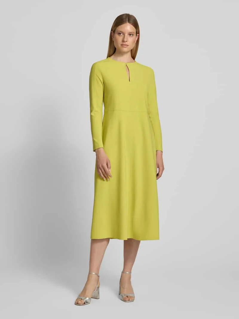 Marc Cain midi-jurk met druppelvormige hals Appeltjesgroen