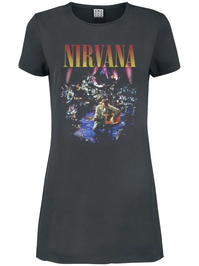 Nirvana Amplified Collection - Live In NYC Dames Mini-jurk - houtskool
