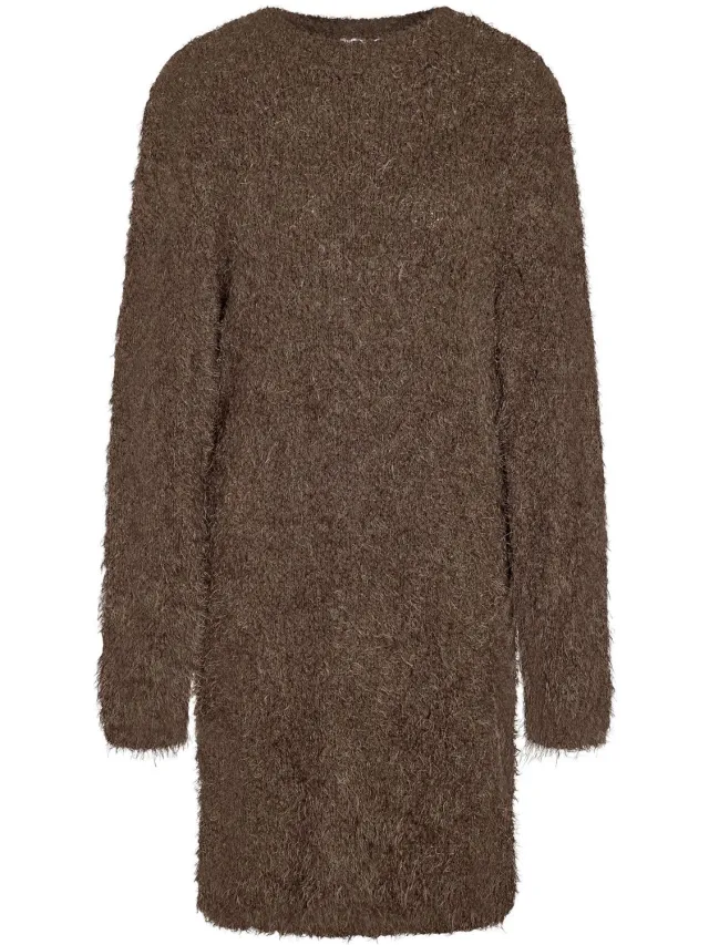 Noisy May Gebreide jurk Gebreid Chocolate Brown1