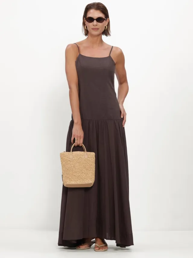 NEO NOIR Dames Jurken Jackie S Voile Dress - Bruin