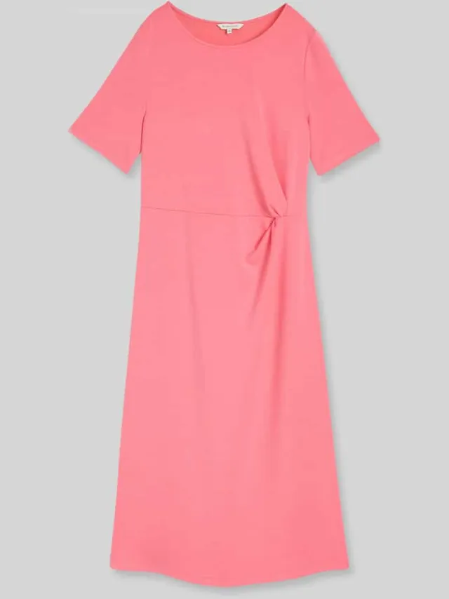 Tom Tailor regular fit midi-jurk met knoopdetail felroze, foto 2