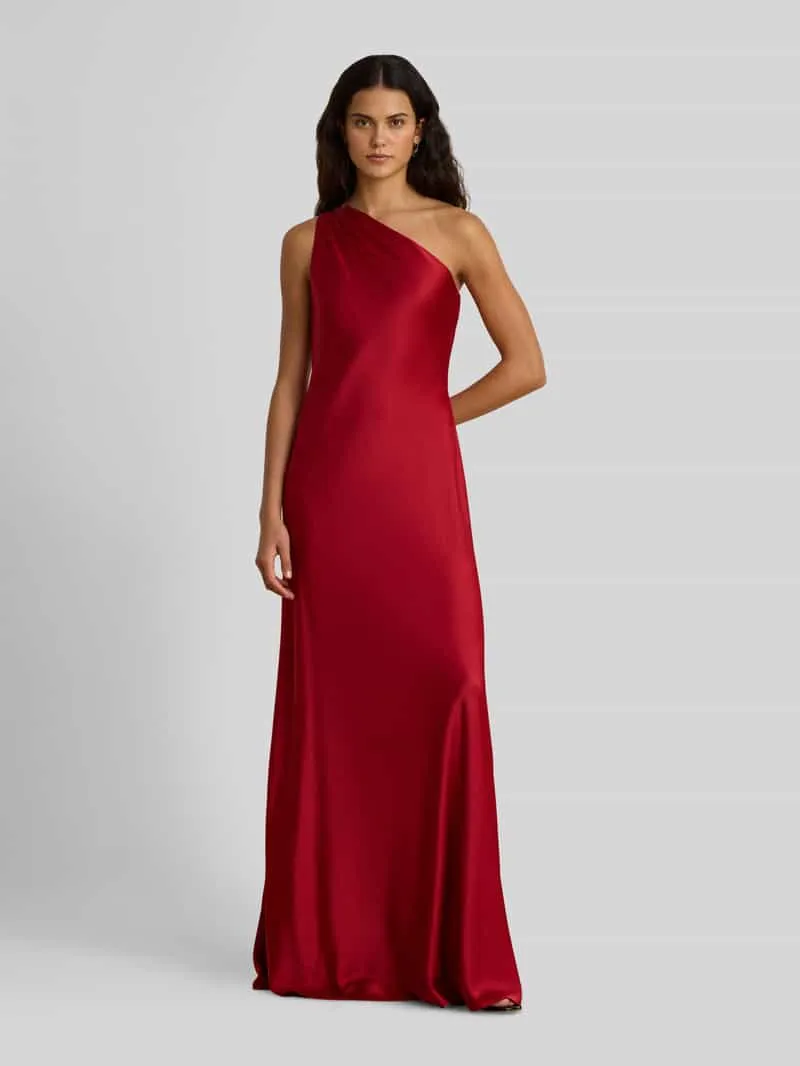 Lauren Ralph Lauren One-shoulder jurk met asymmetrisch rugdecolleté Rood