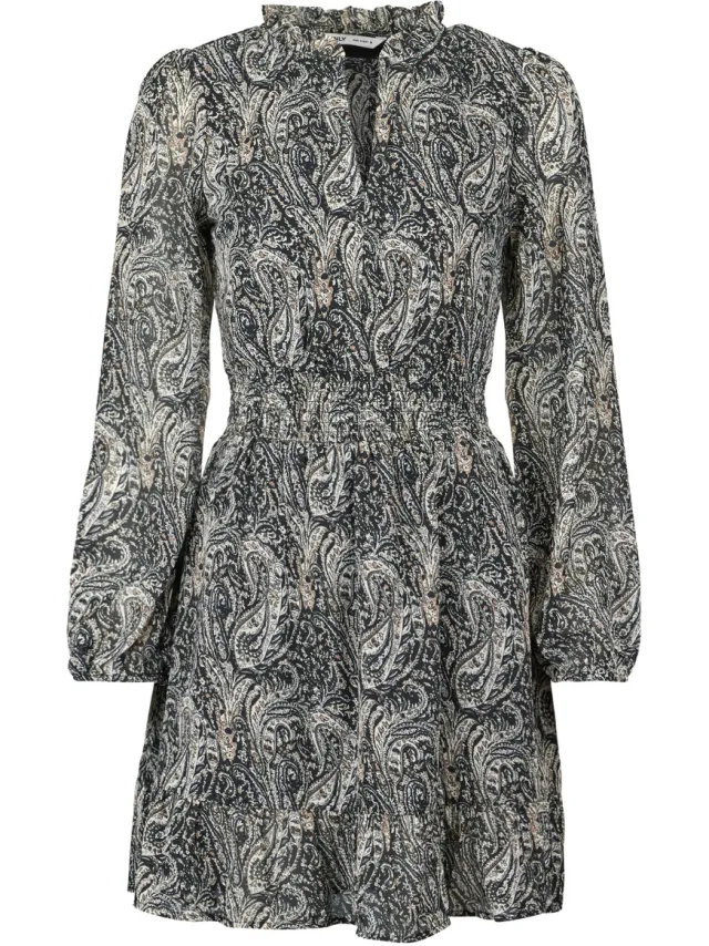 Only Korte Jurk Only ONLCAROLINE L/S SHORT Zwart