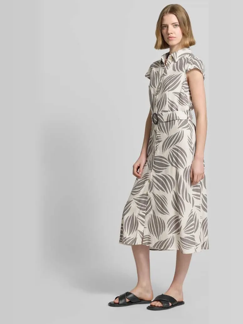 Apricot Midijurk van viscosemix met linnengehalte zand, foto 3
