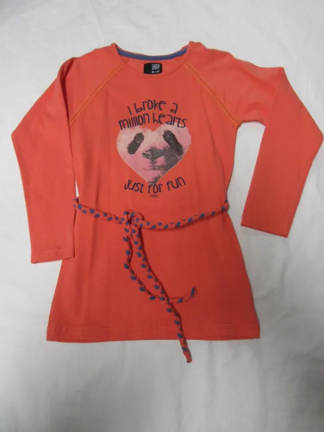 Rumbl , jurk , oranje beer, 116 / 122 - 6/7 jaar rose ( orange)