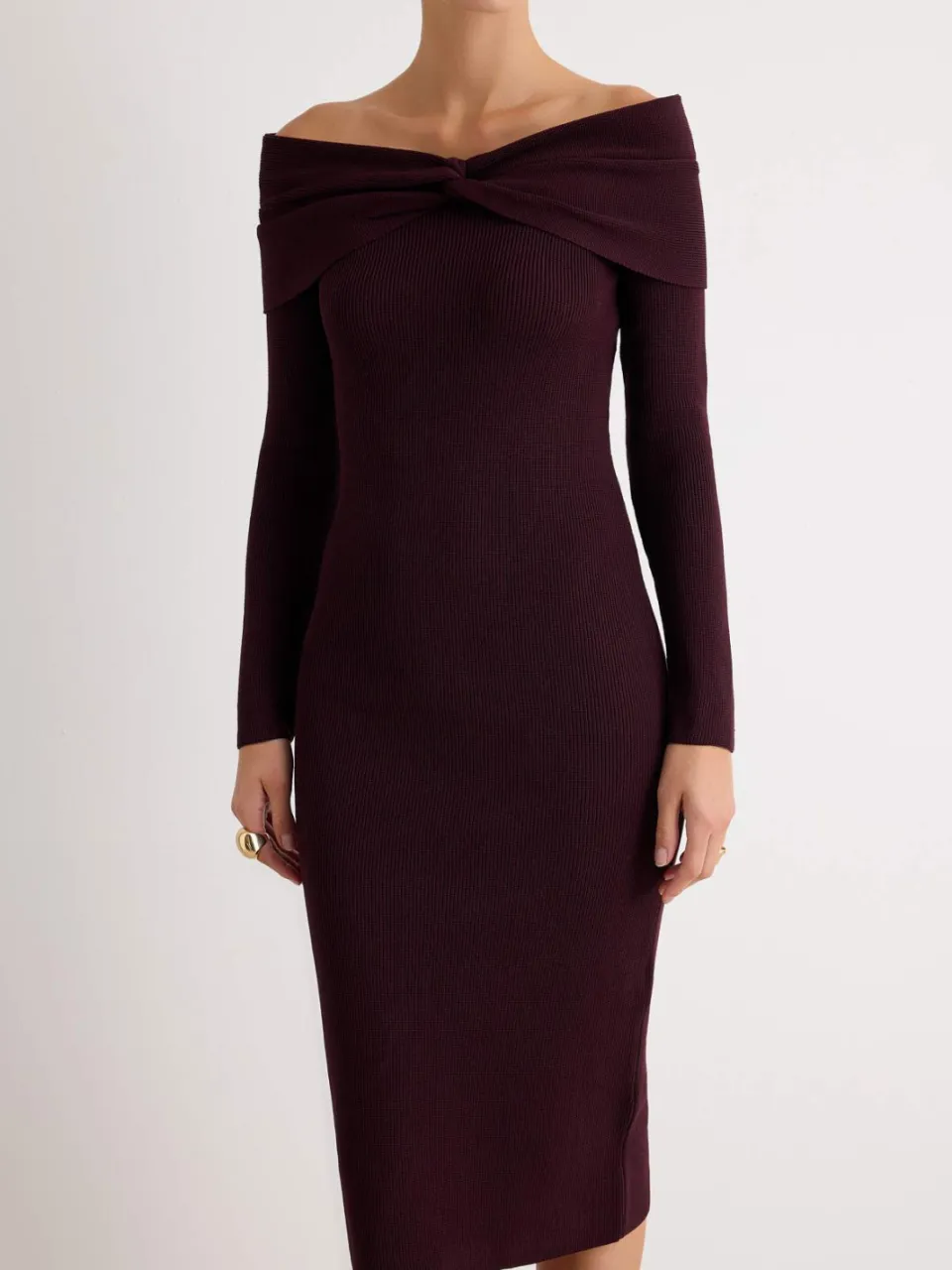 Trendyol TRENDYOLMİLLA Dames Paars Effen Maxi Lang Bodycon Jurken, foto 2