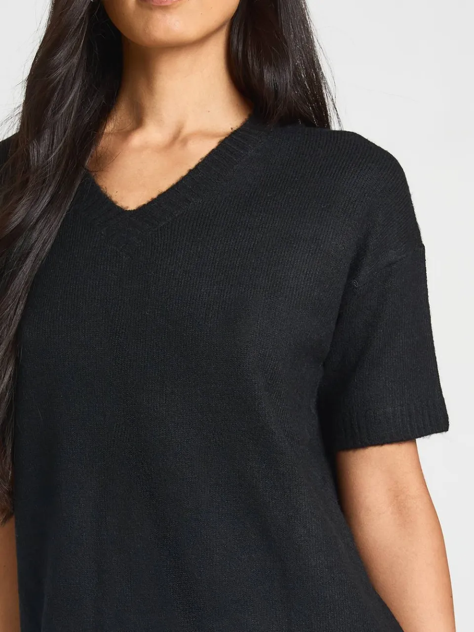 boohoo Dames Lange Zachte Gebreide Mini-jurk Met Zichtbare Naden zwart, foto 3
