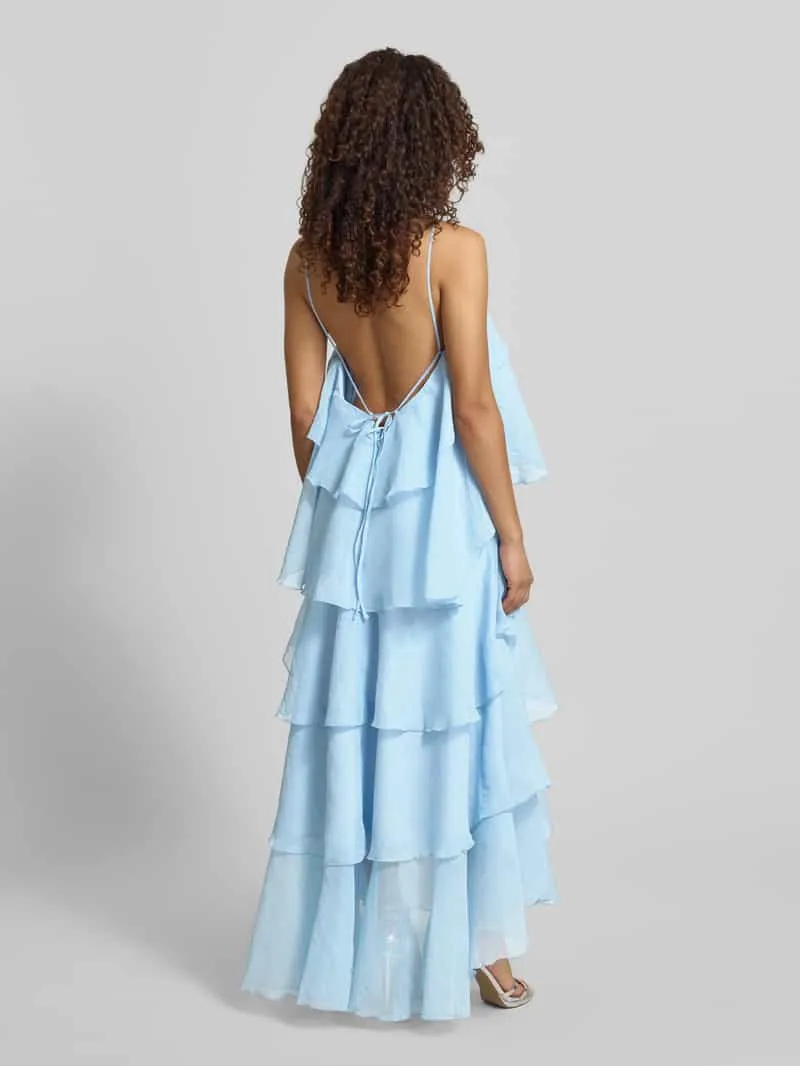 Vero Moda Maxi-jurk met 3d-ruchedetails model 'DELILAH' lichtblauw, foto 3