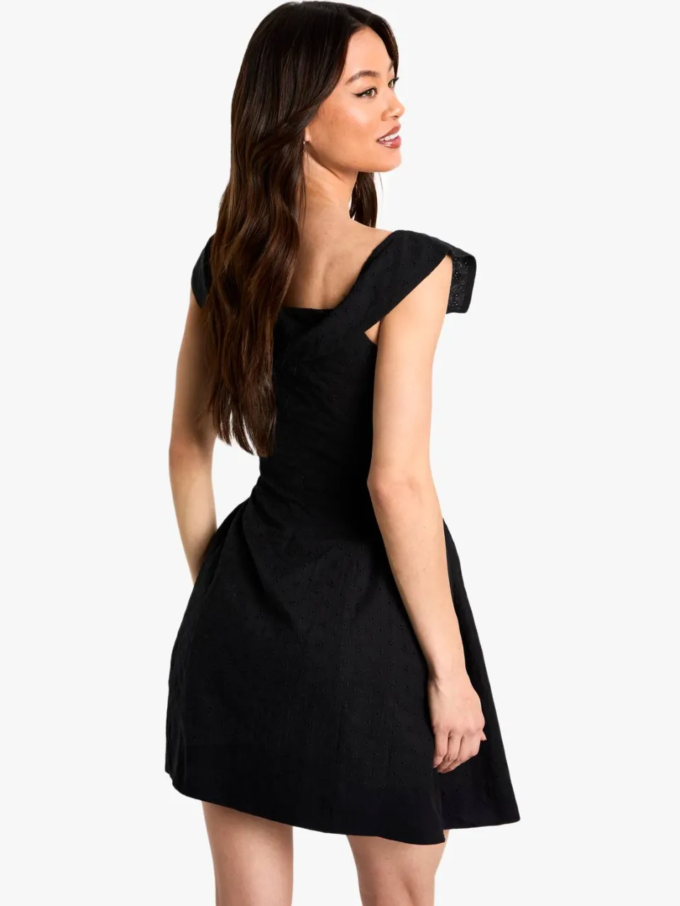 boohoo Dames Hoge Broderie Gestructureerde Skater Jurk zwart, foto 2